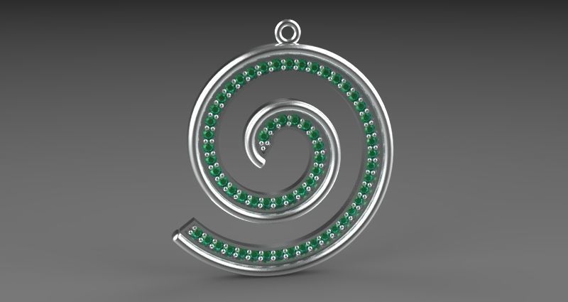 Spiral Pendant 3D print model_2