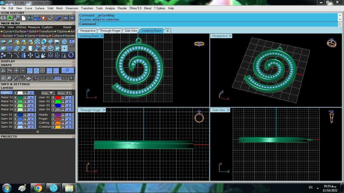 Spiral Pendant 3D print model_7
