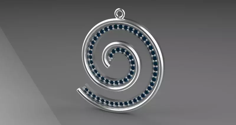 Spiral Pendant 3D print model_0