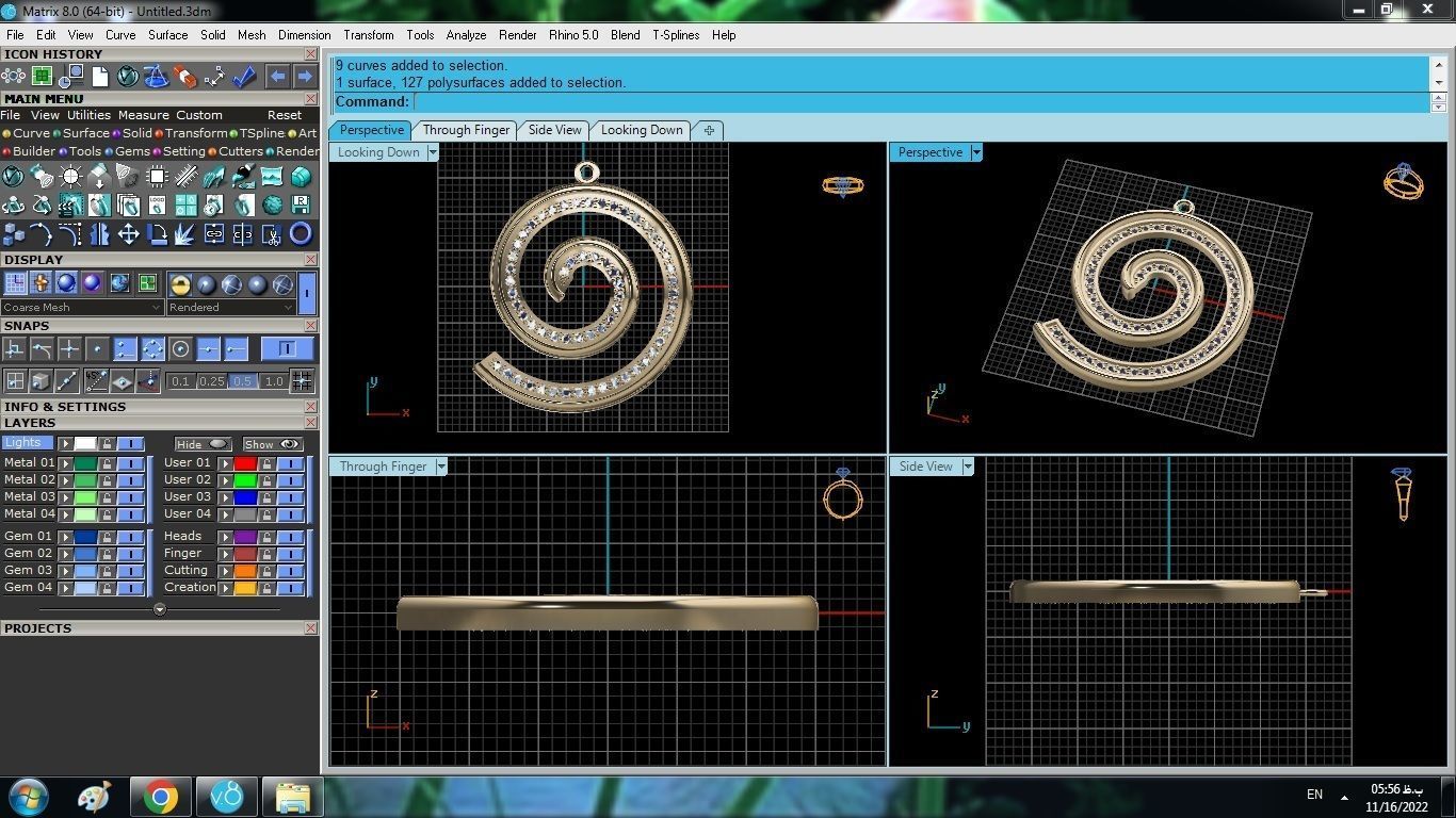 Spiral Pendant 3D print model_8
