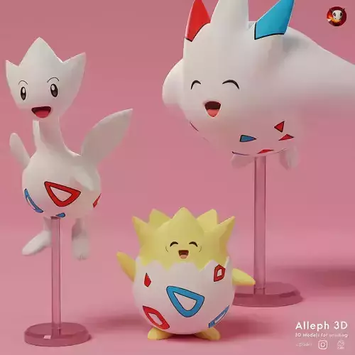 pokemon togepi evolution pack 3D print model