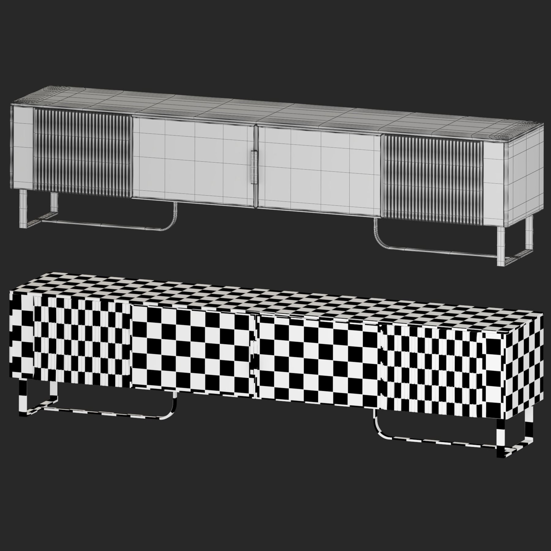 Modern Luxury TV Stand 3D model_1