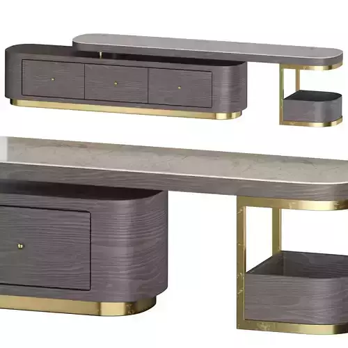 Minimalist Expandable Stone TV Stand 3D model