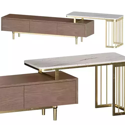 Lucrecio Luxury Retractable Marble Media Unit 3D model
