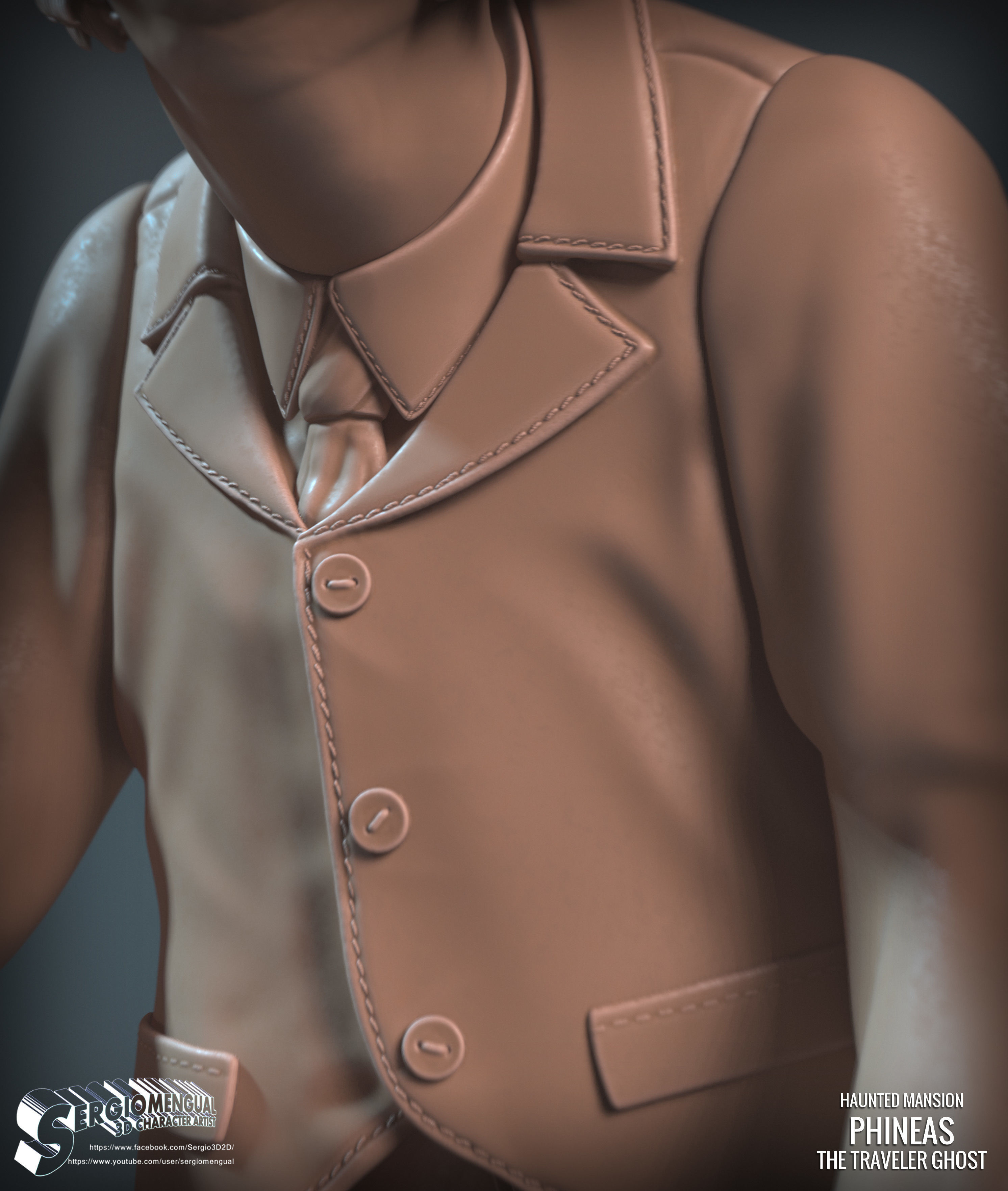 Haunted Mansion Phineas The Traveler Ghost 3D Printable Sculpt 3D print model_18