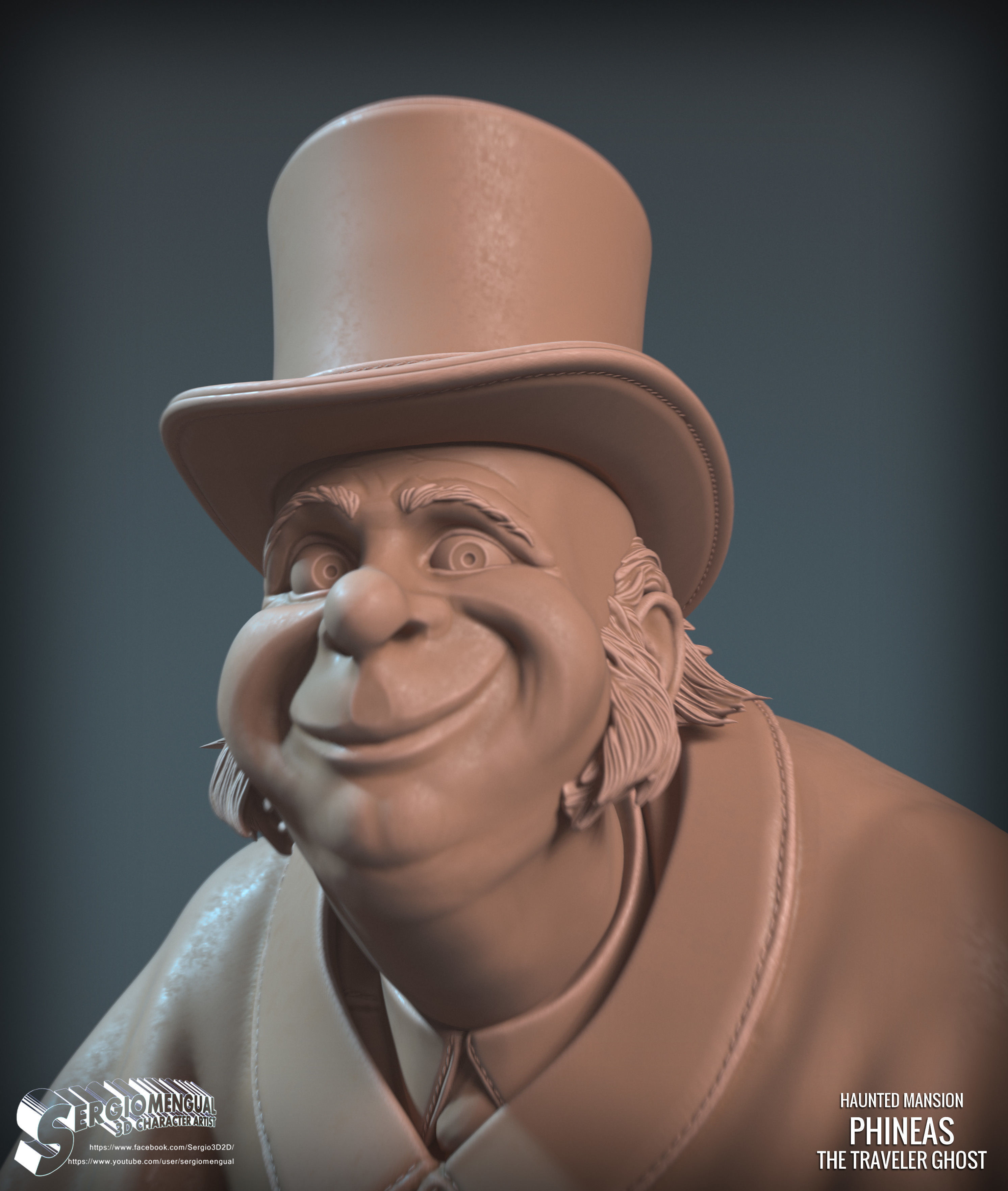 Haunted Mansion Phineas The Traveler Ghost 3D Printable Sculpt 3D print model_16