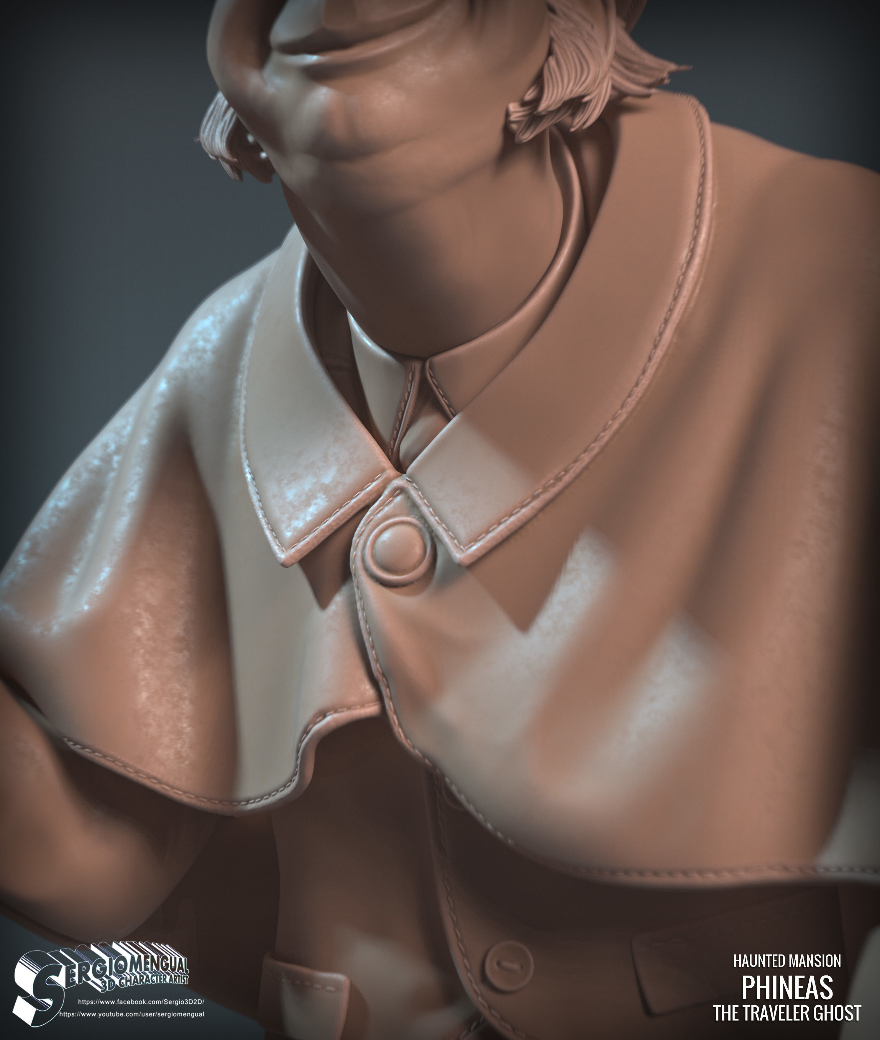 Haunted Mansion Phineas The Traveler Ghost 3D Printable Sculpt 3D print model_17