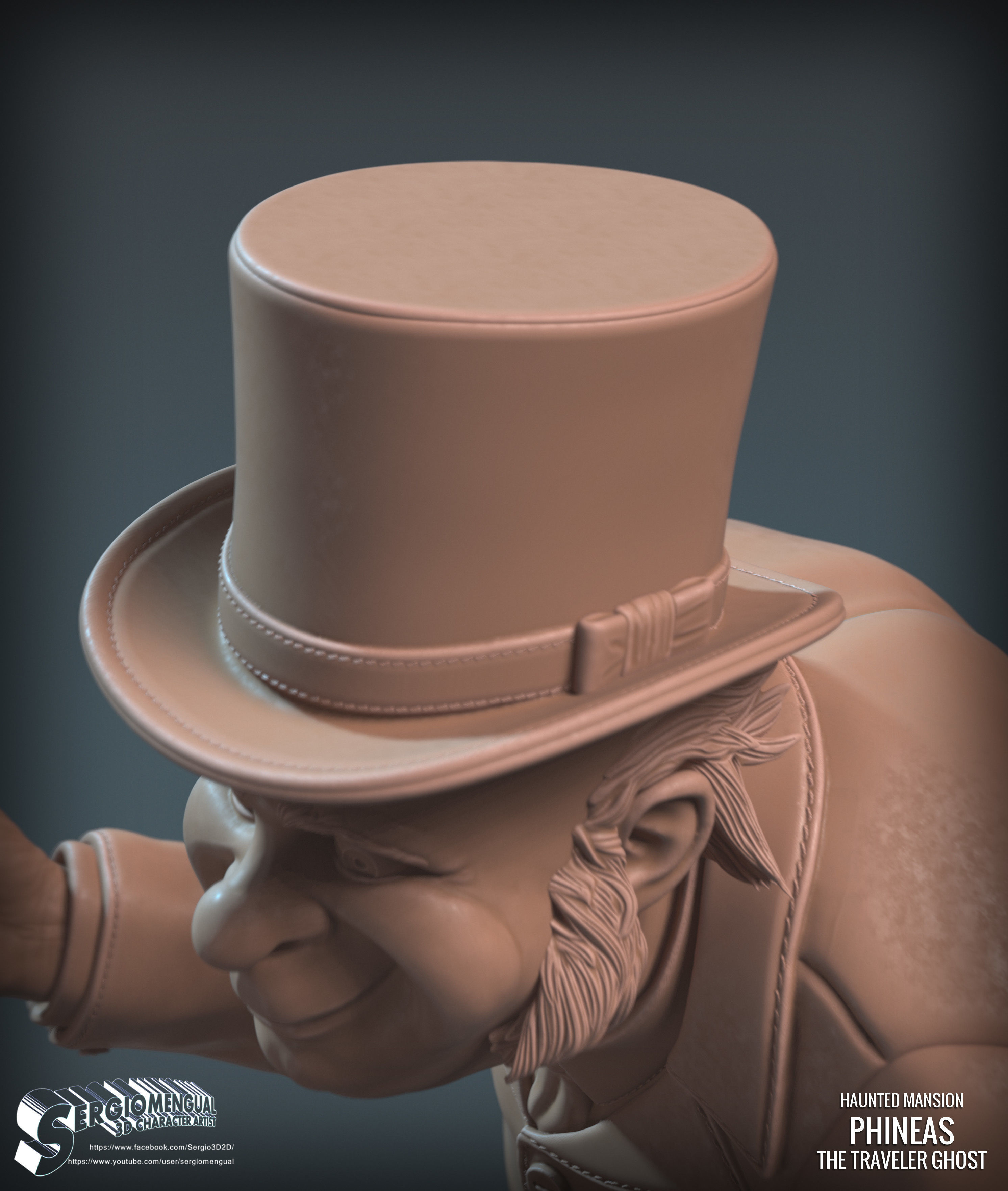 Haunted Mansion Phineas The Traveler Ghost 3D Printable Sculpt 3D print model_15