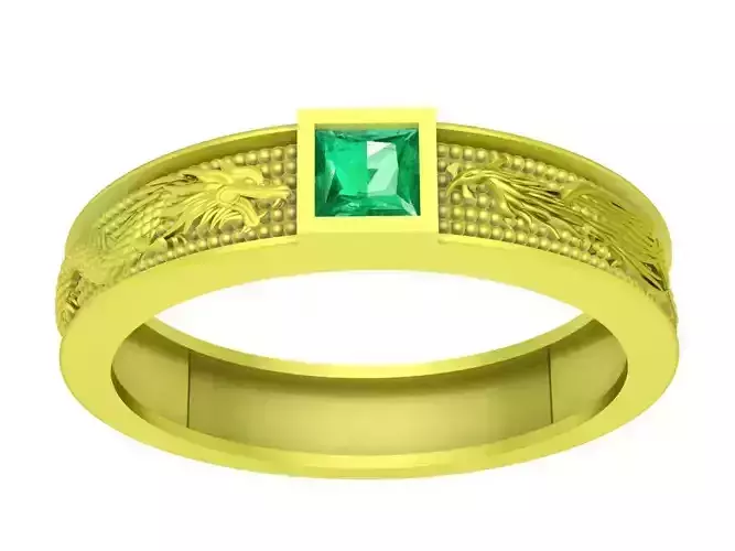 Princess Diamond Dragon Phoneix Ring 4165