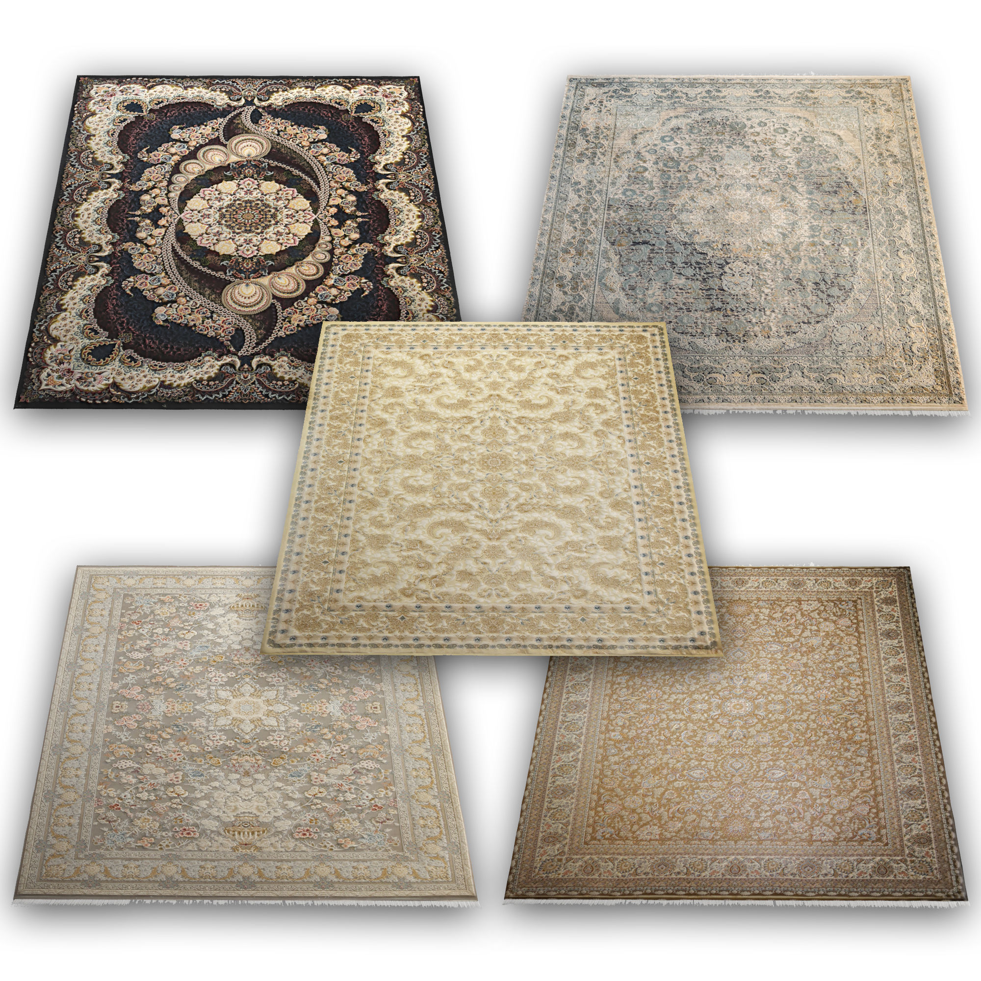 Persian Carpet Collection-vol1-4k texture Low-poly 3D model_1