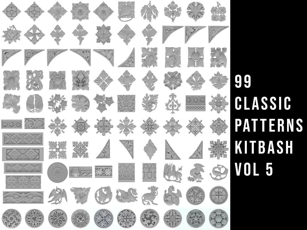 99 Classic Patterns Kitbash Vol 5 3D model_0
