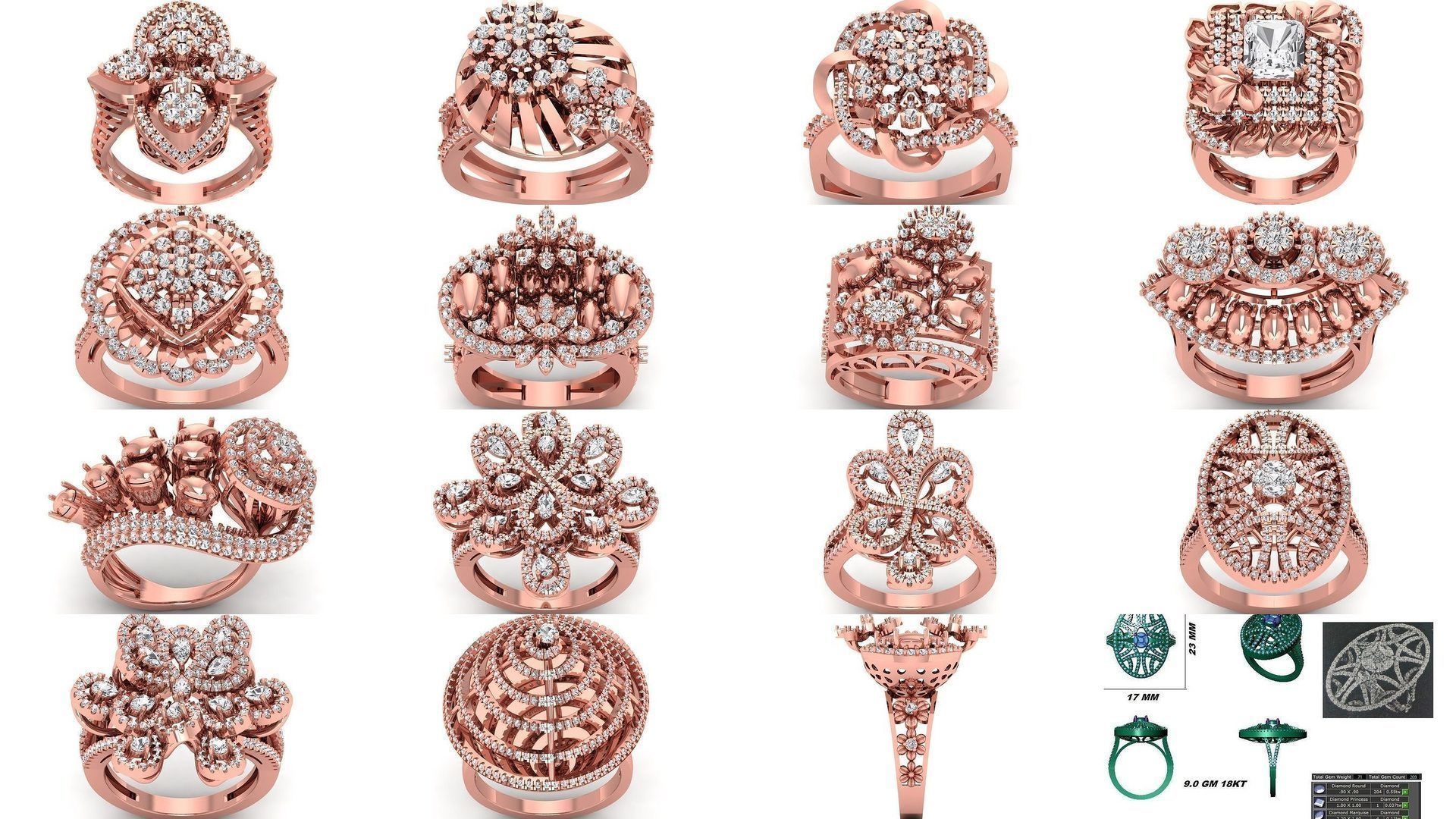 110 Solitaire Engagement Wedding Women Bridal Rings Collection _11