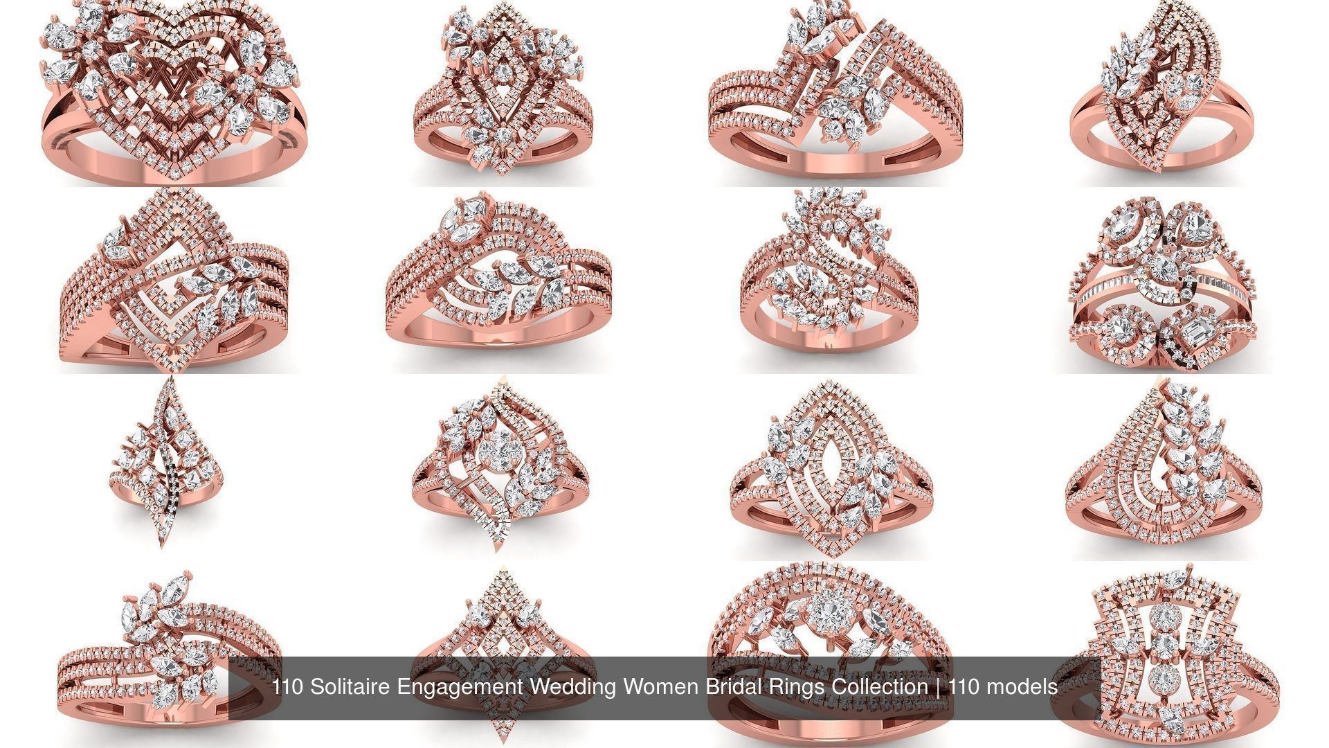 110 Solitaire Engagement Wedding Women Bridal Rings Collection _6