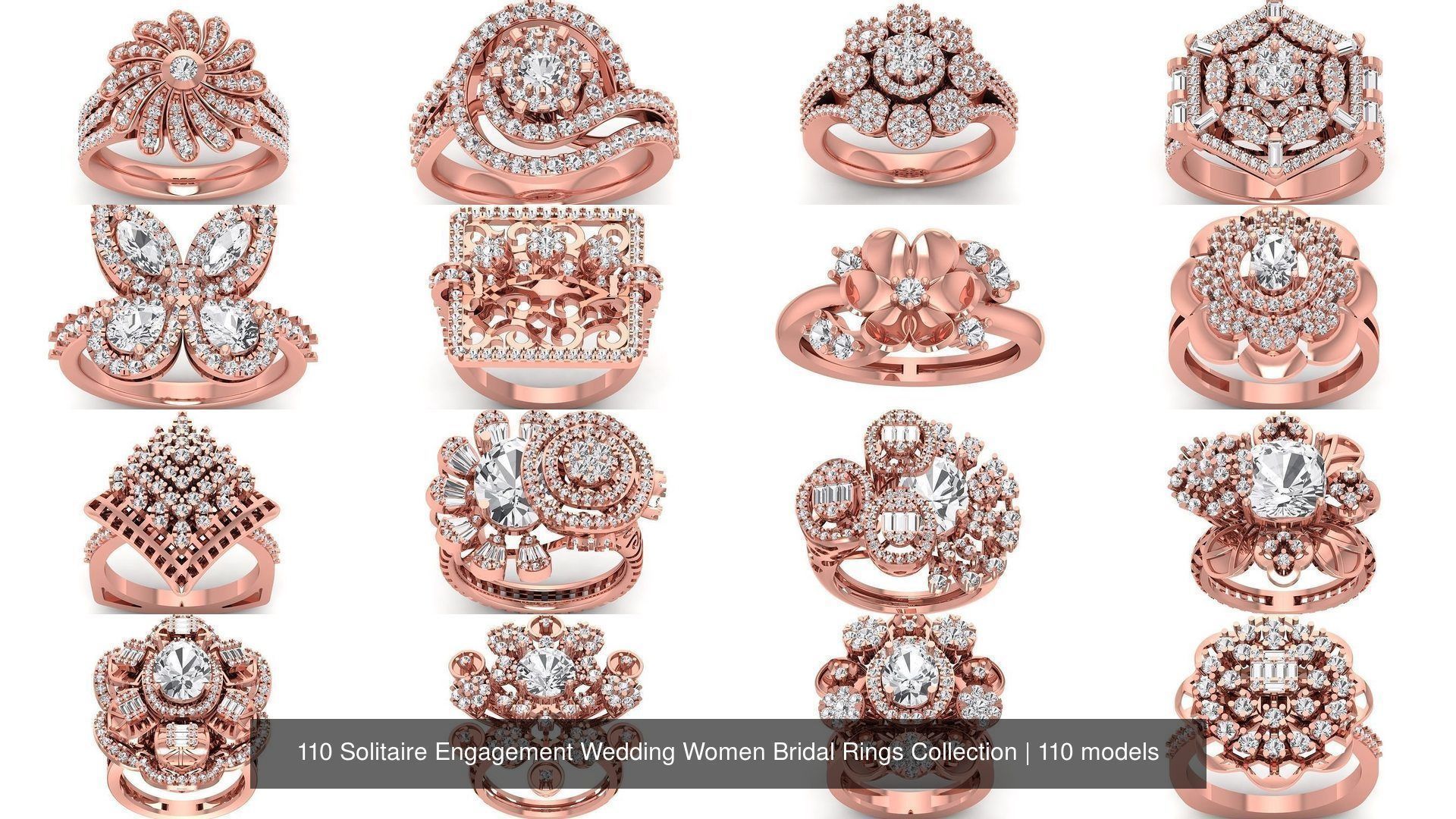 110 Solitaire Engagement Wedding Women Bridal Rings Collection _10