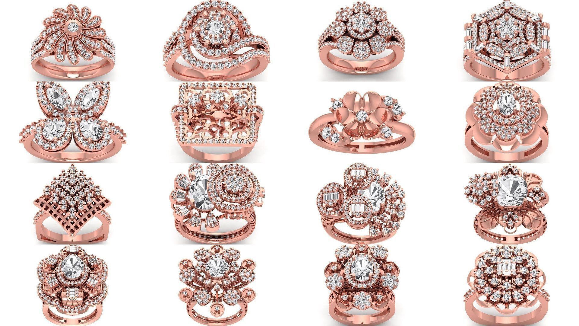 110 Solitaire Engagement Wedding Women Bridal Rings Collection _9