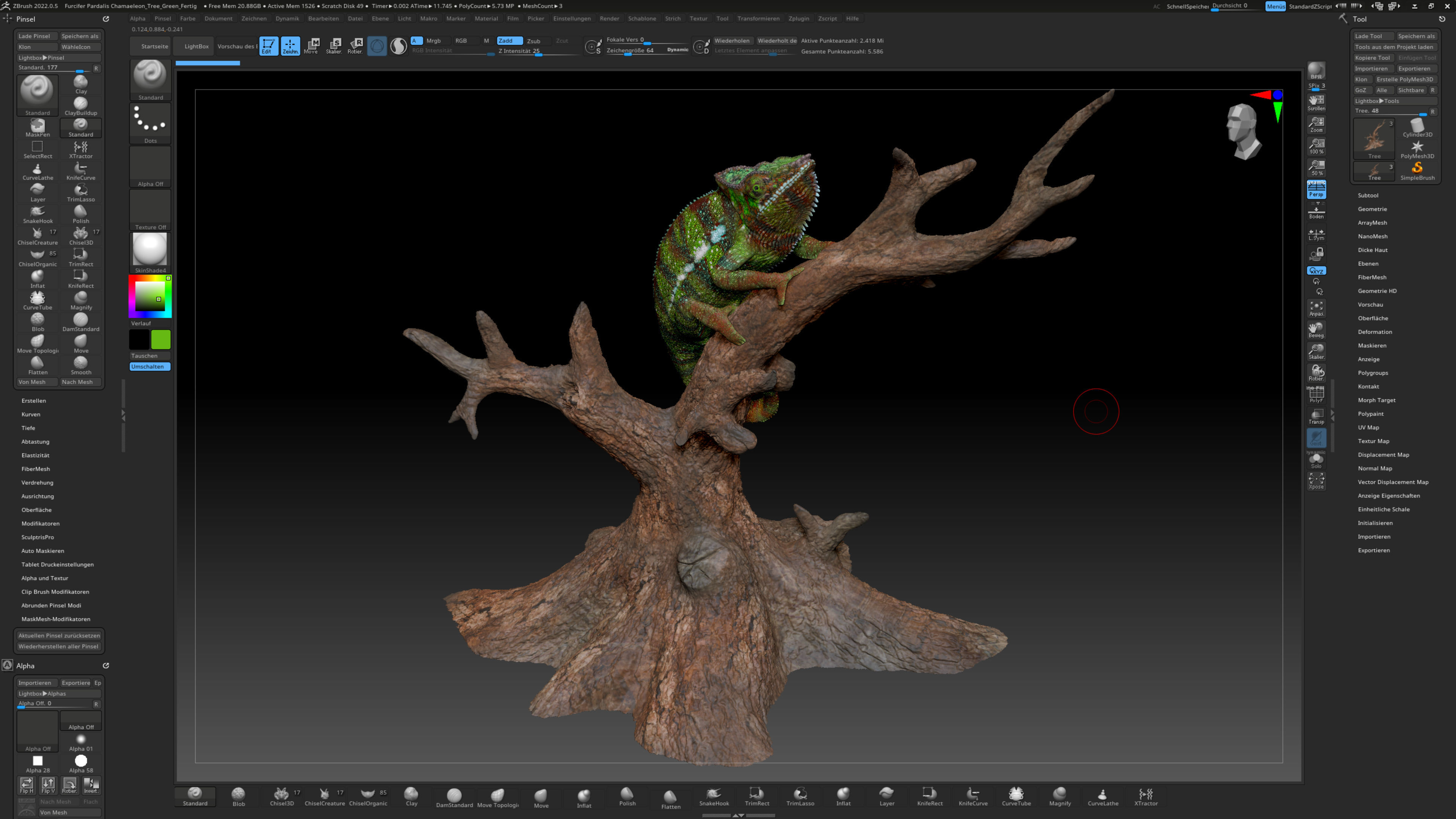 Furcifer Pardalis Sambava Full-Size Texture  Zbrush Originals 3D model_21