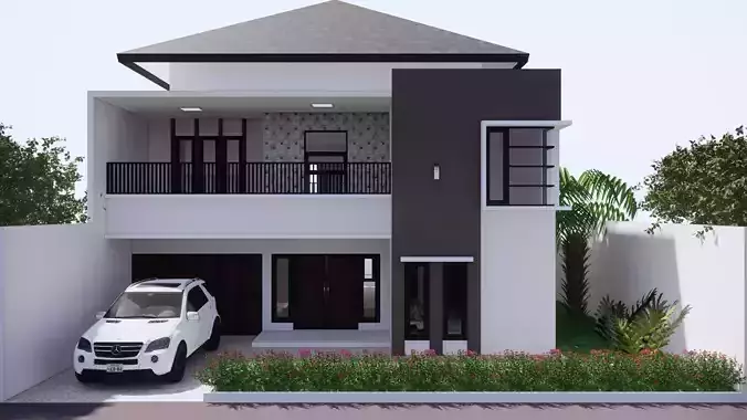 MINIMALIST HOUSE DESIGN 13 X 22 METER