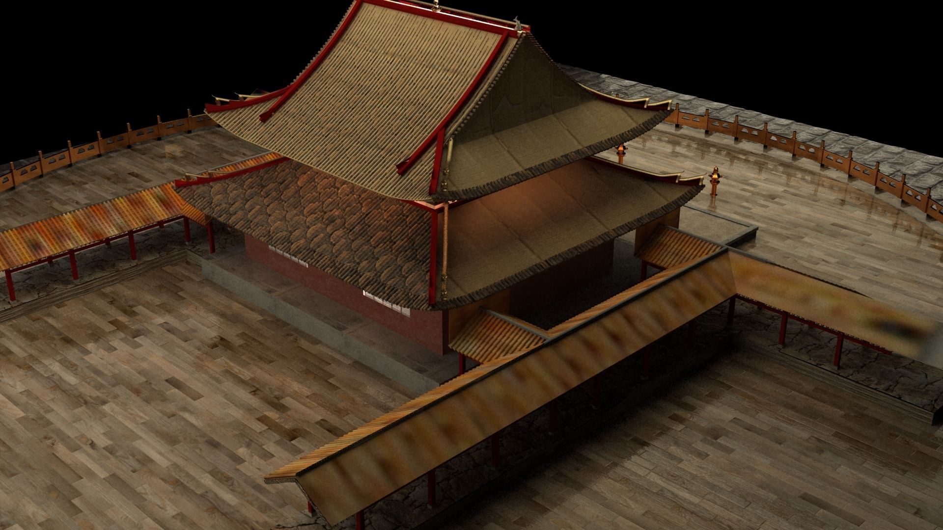 Chinese ancient house 3D model_1