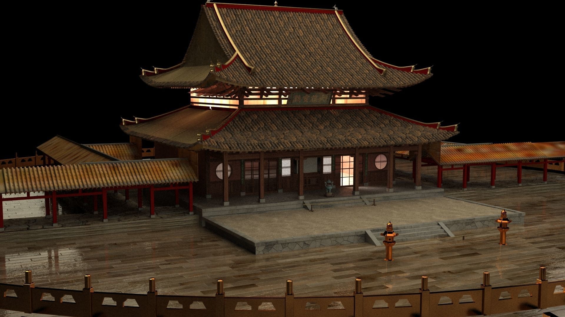 Chinese ancient house 3D model_4