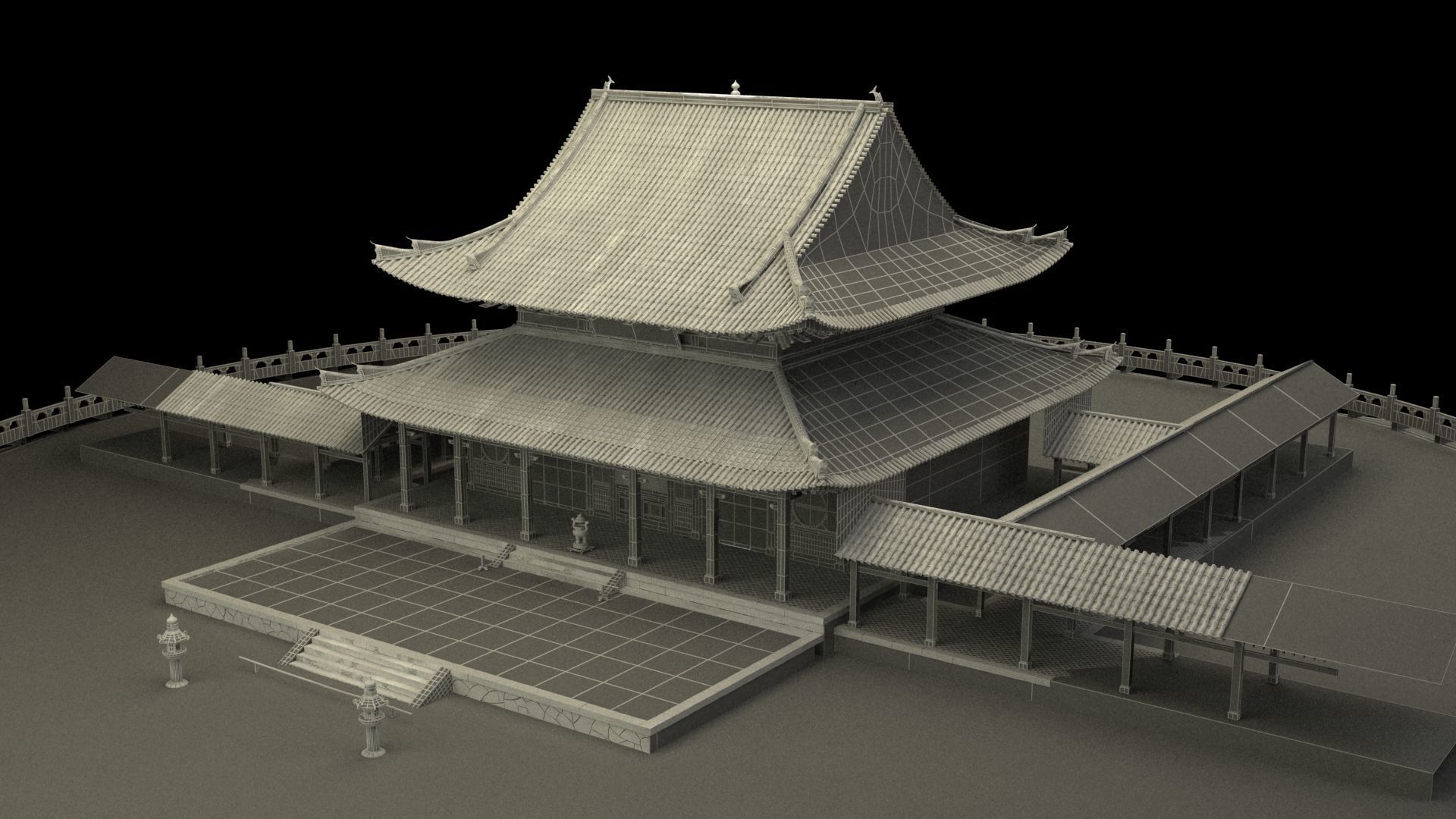 Chinese ancient house 3D model_6