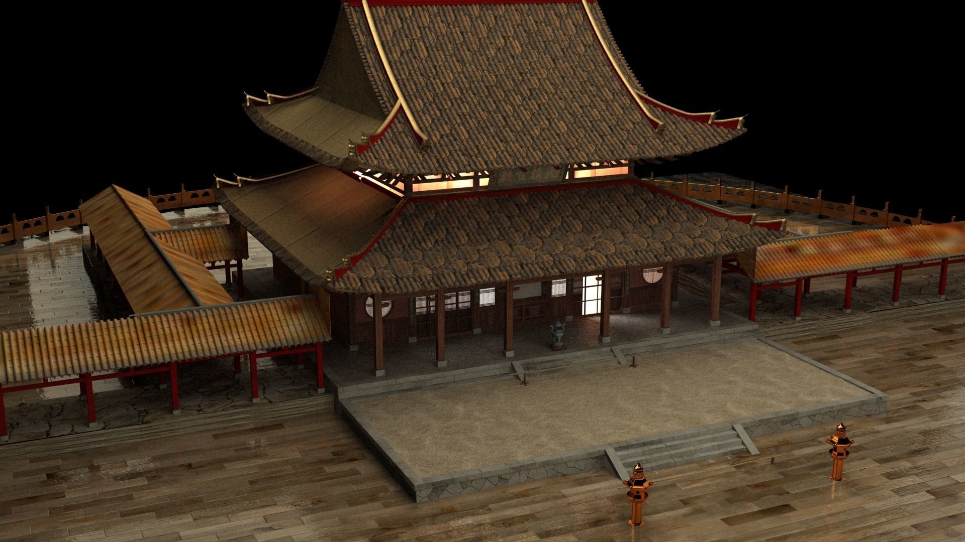 Chinese ancient house 3D model_2