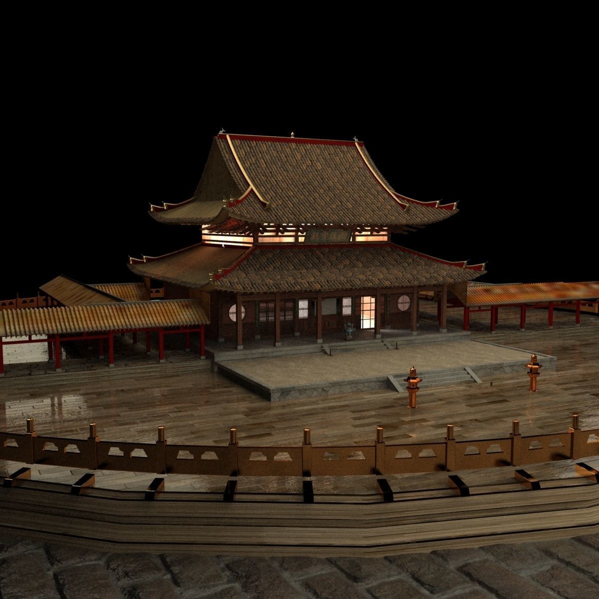 Chinese ancient house 3D model_5