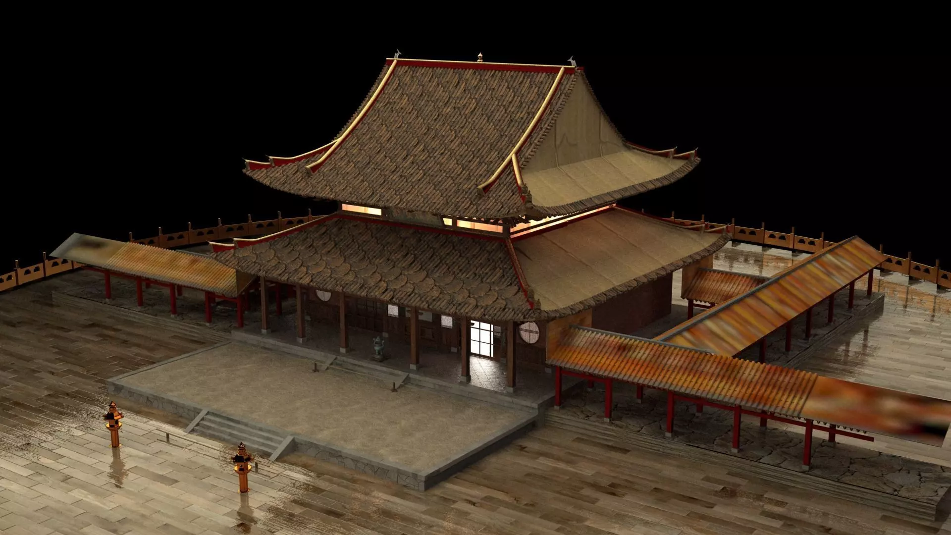 Chinese ancient house 3D model_0