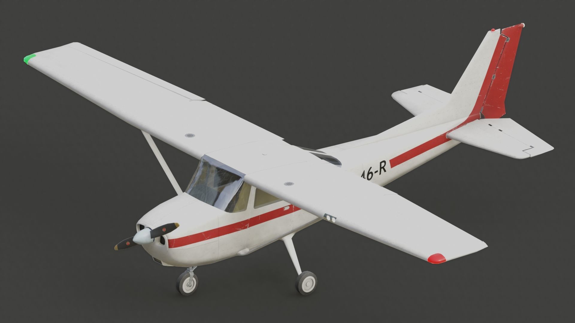 Light Airplane Low-poly 3D model_4