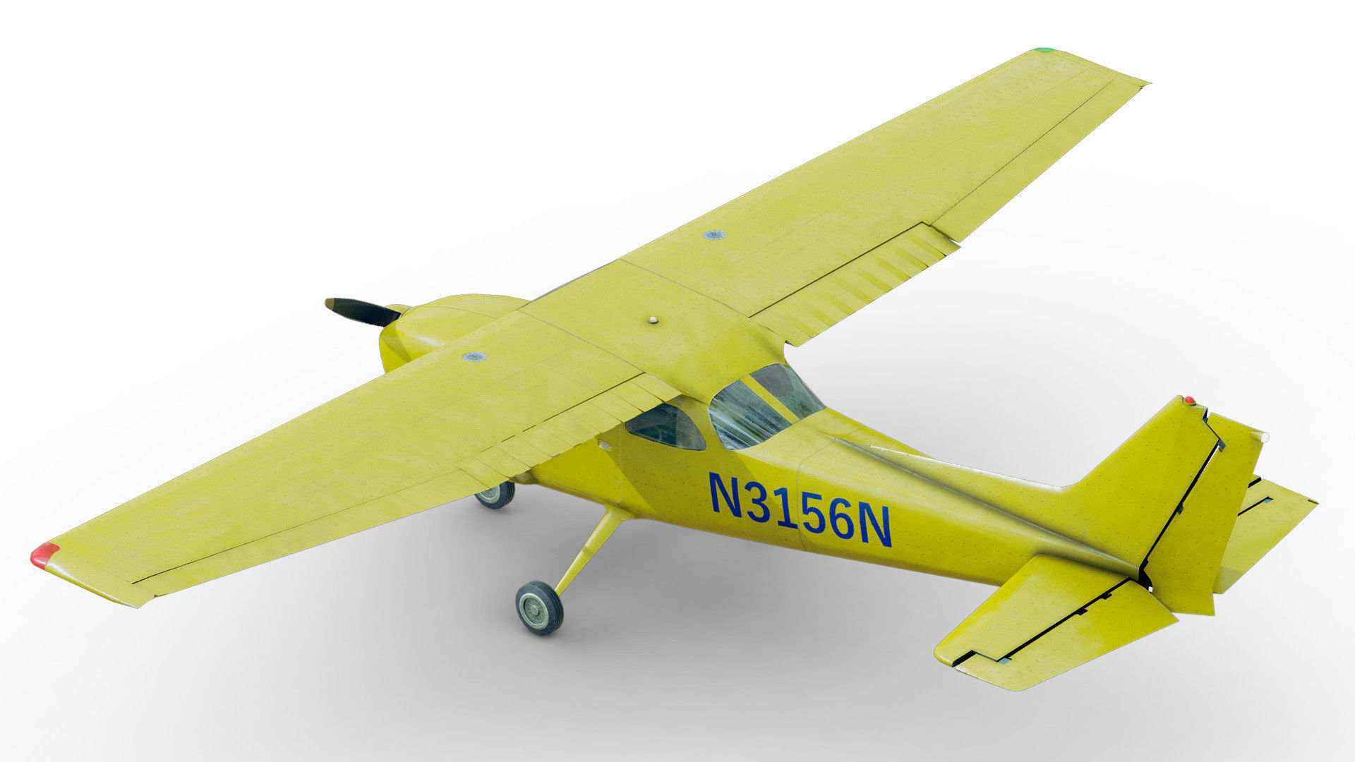 Light Airplane Low-poly 3D model_15