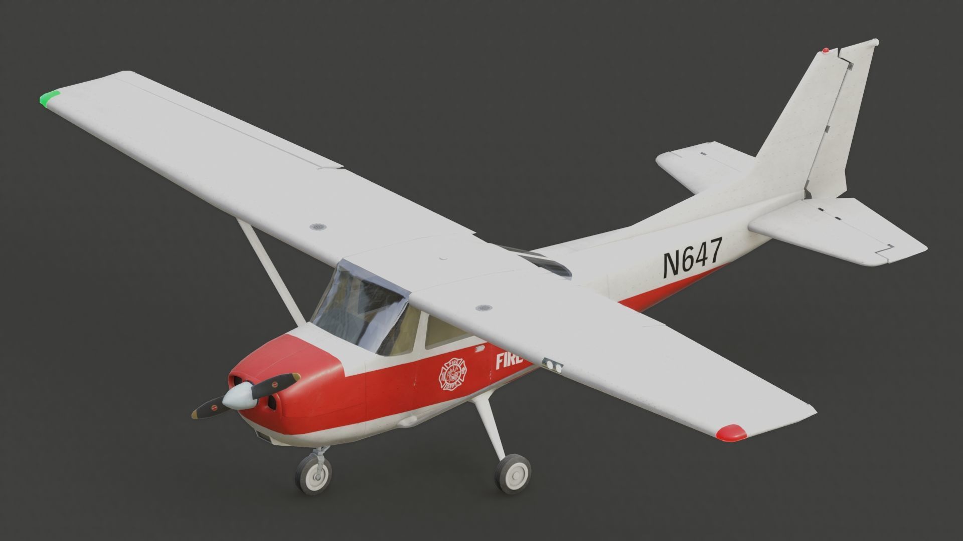 Light Airplane Low-poly 3D model_6