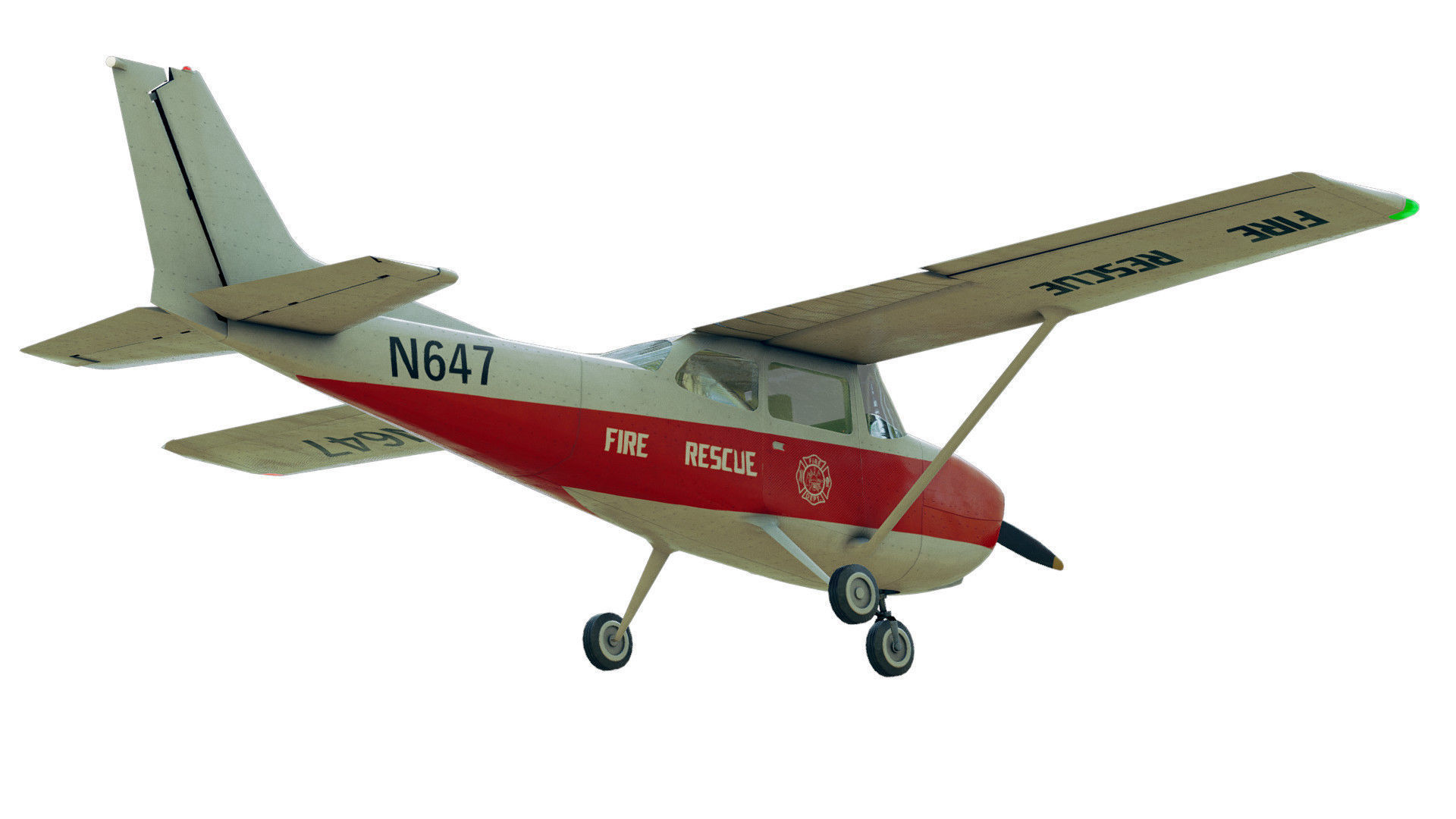Light Airplane Low-poly 3D model_19
