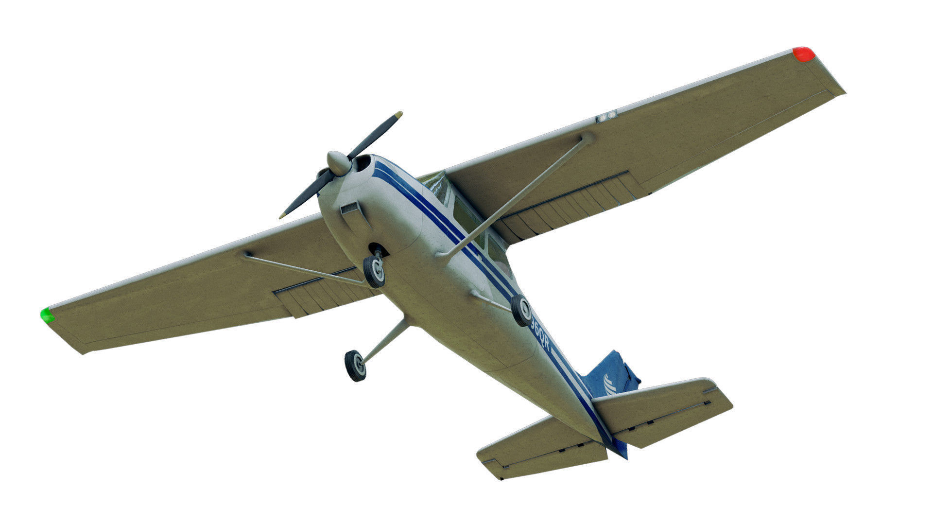 Light Airplane Low-poly 3D model_36