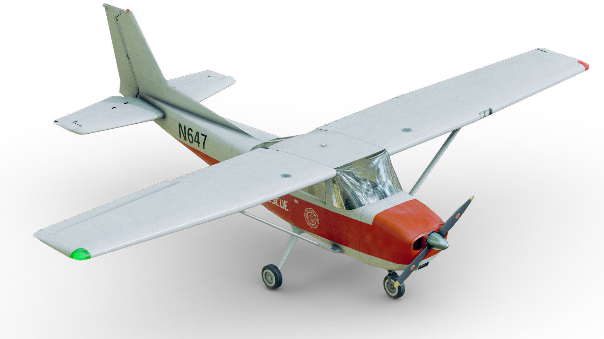 Light Airplane Low-poly 3D model_16