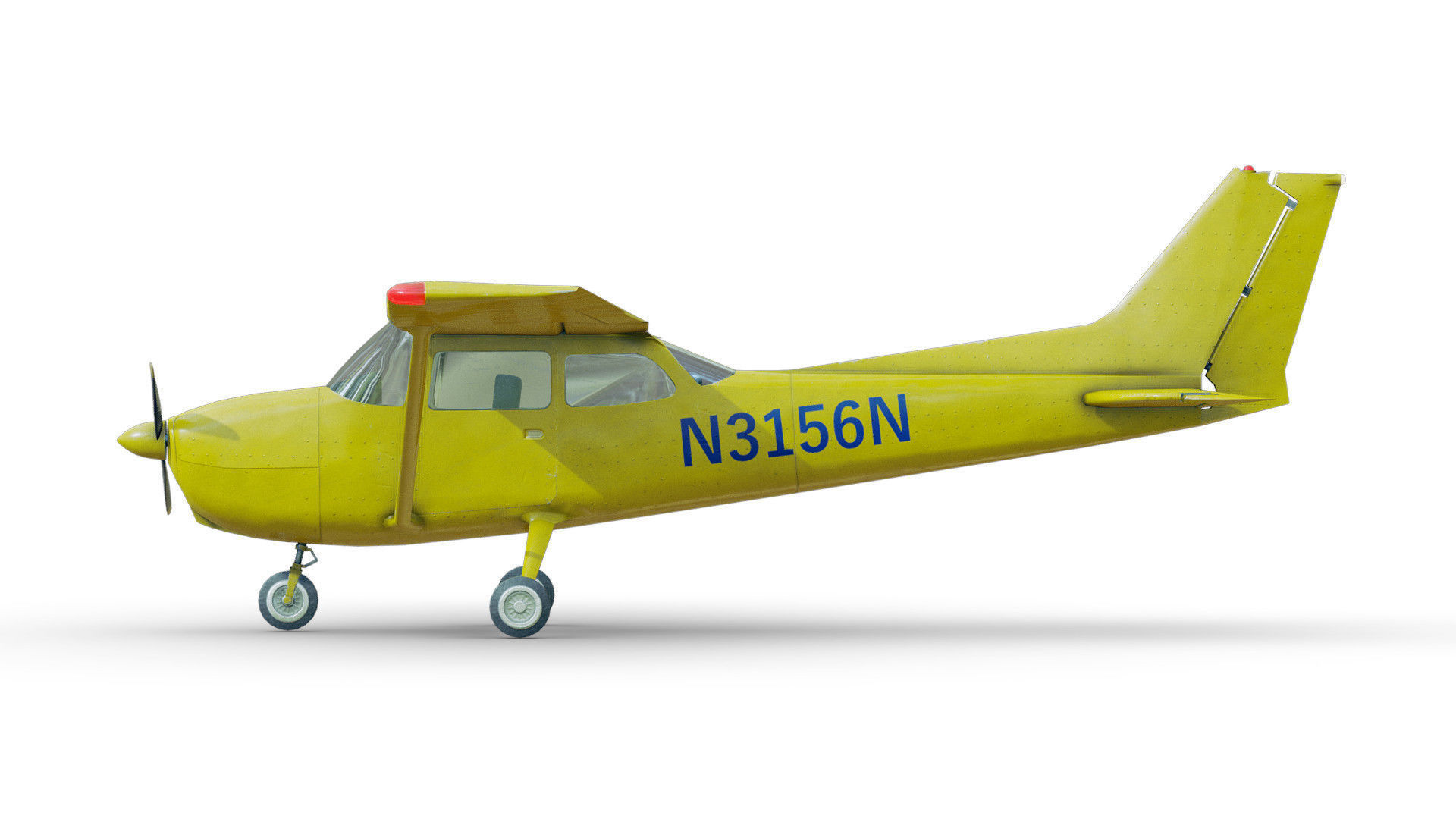 Light Airplane Low-poly 3D model_14