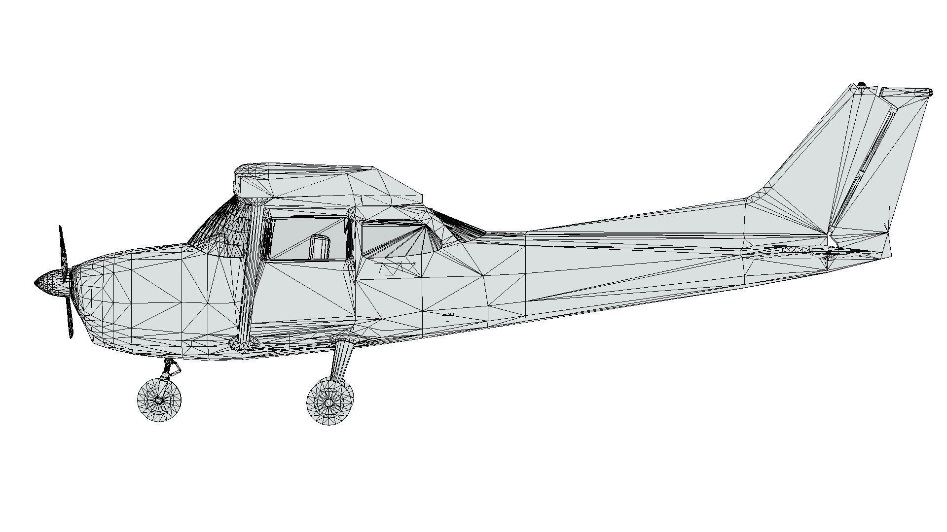 Light Airplane Low-poly 3D model_42