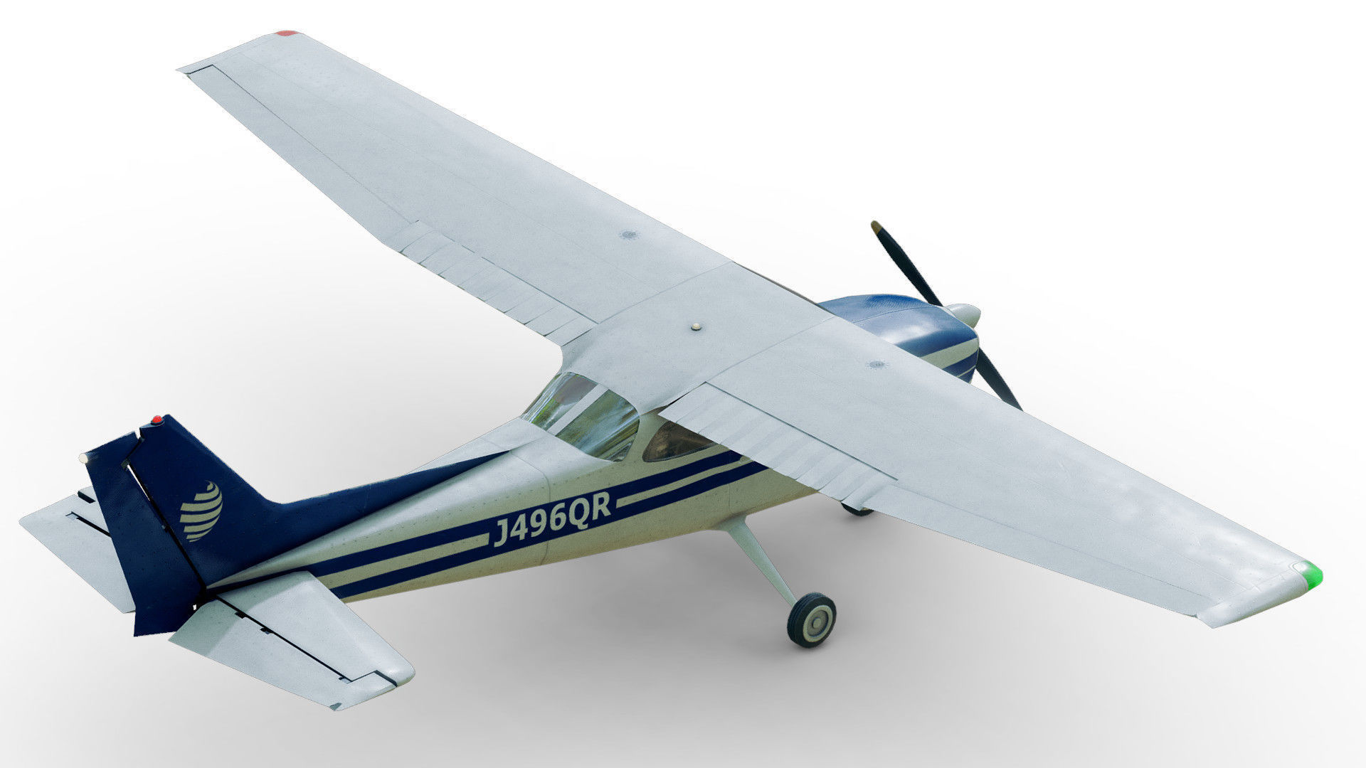 Light Airplane Low-poly 3D model_33