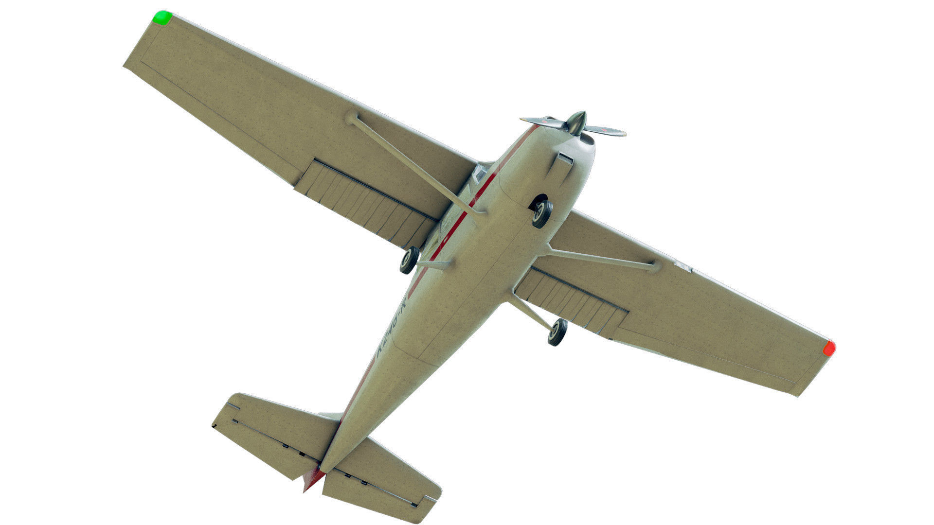 Light Airplane Low-poly 3D model_22