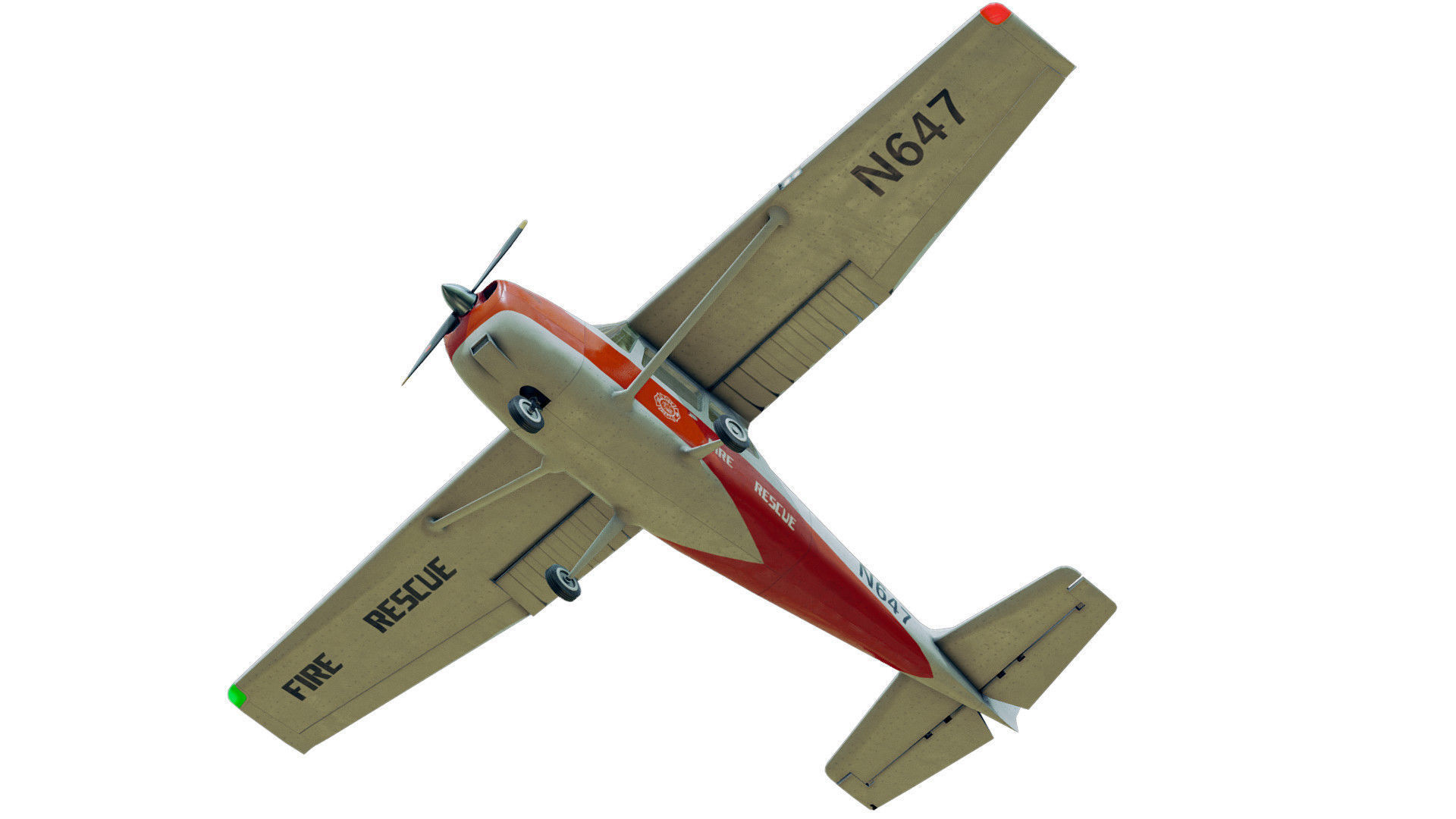 Light Airplane Low-poly 3D model_20