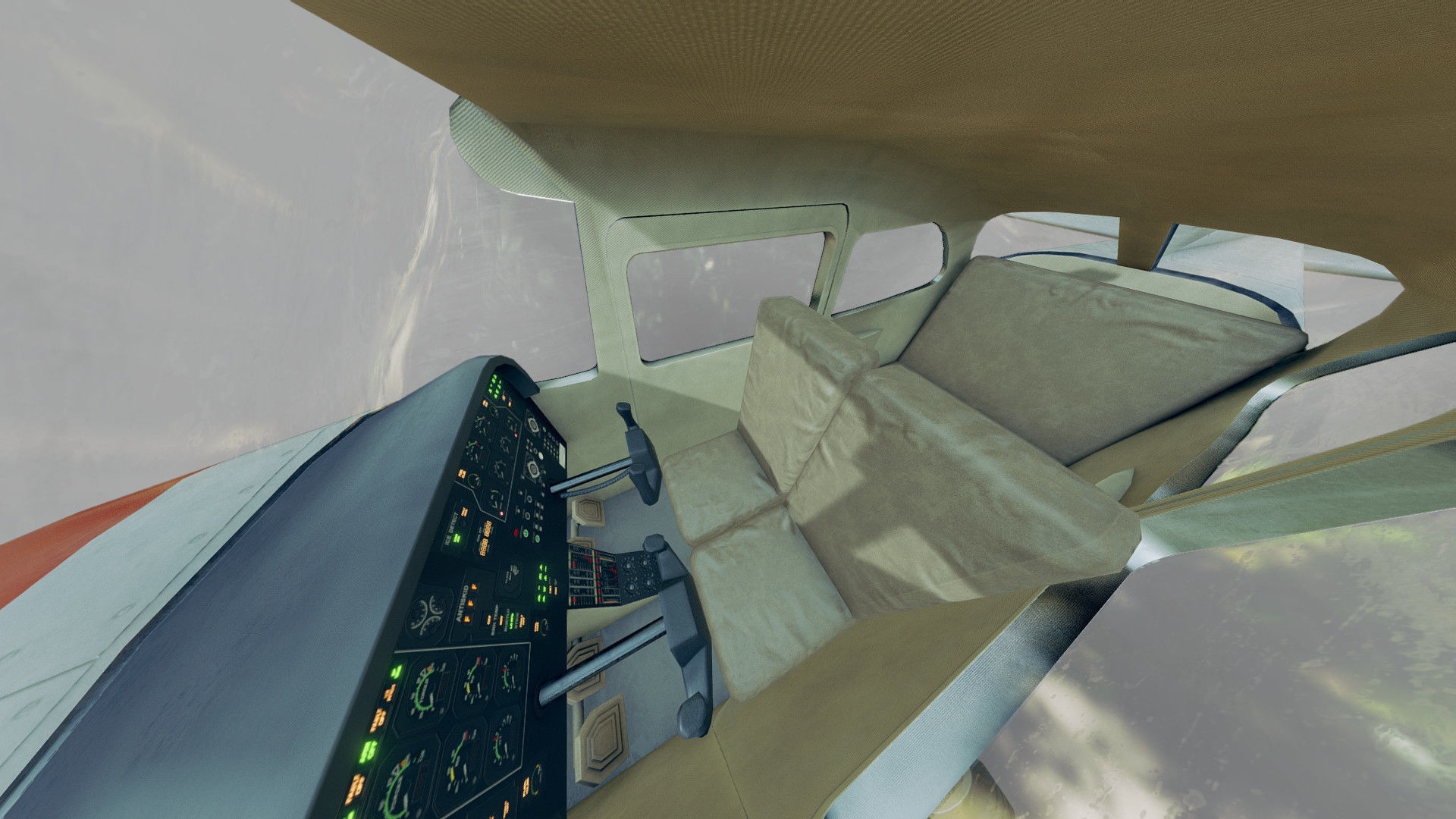 Light Airplane Low-poly 3D model_7