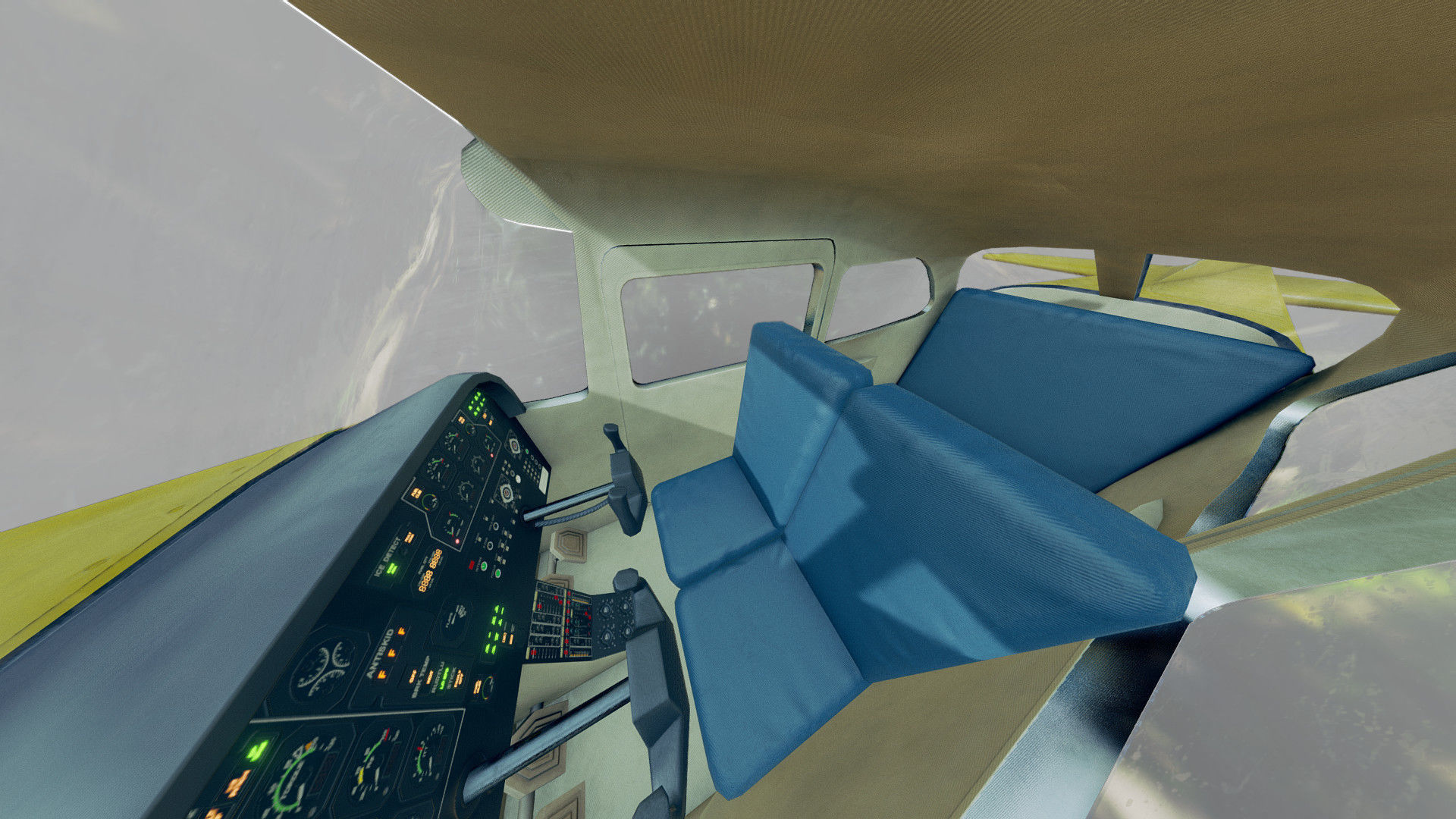 Light Airplane Low-poly 3D model_8