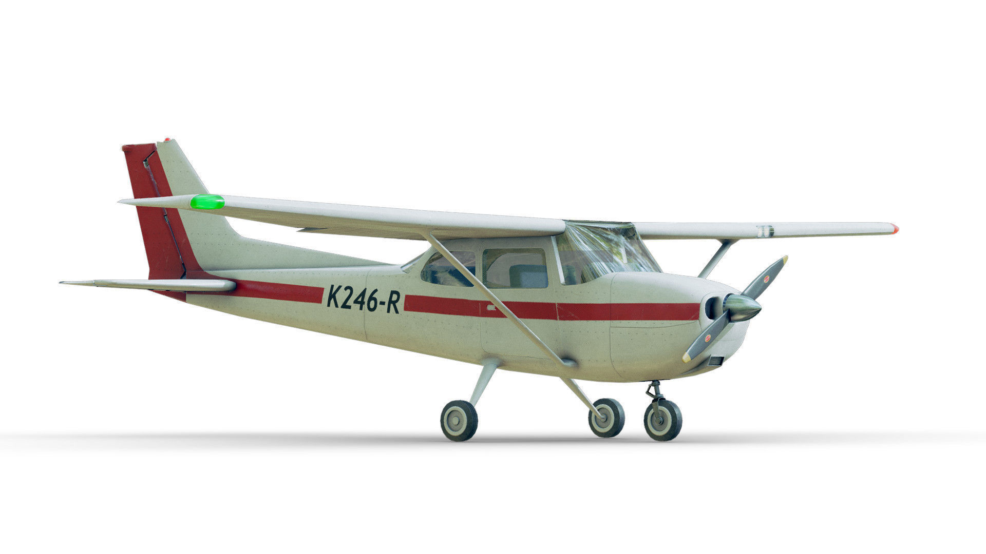 Light Airplane Low-poly 3D model_28