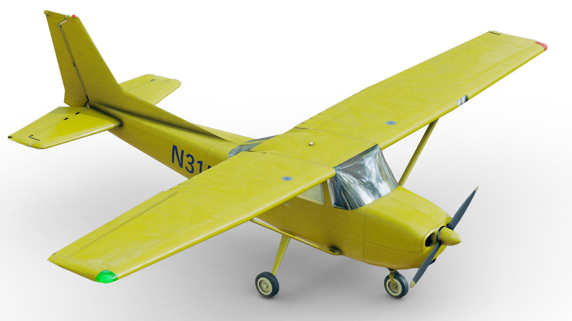 Light Airplane Low-poly 3D model_40