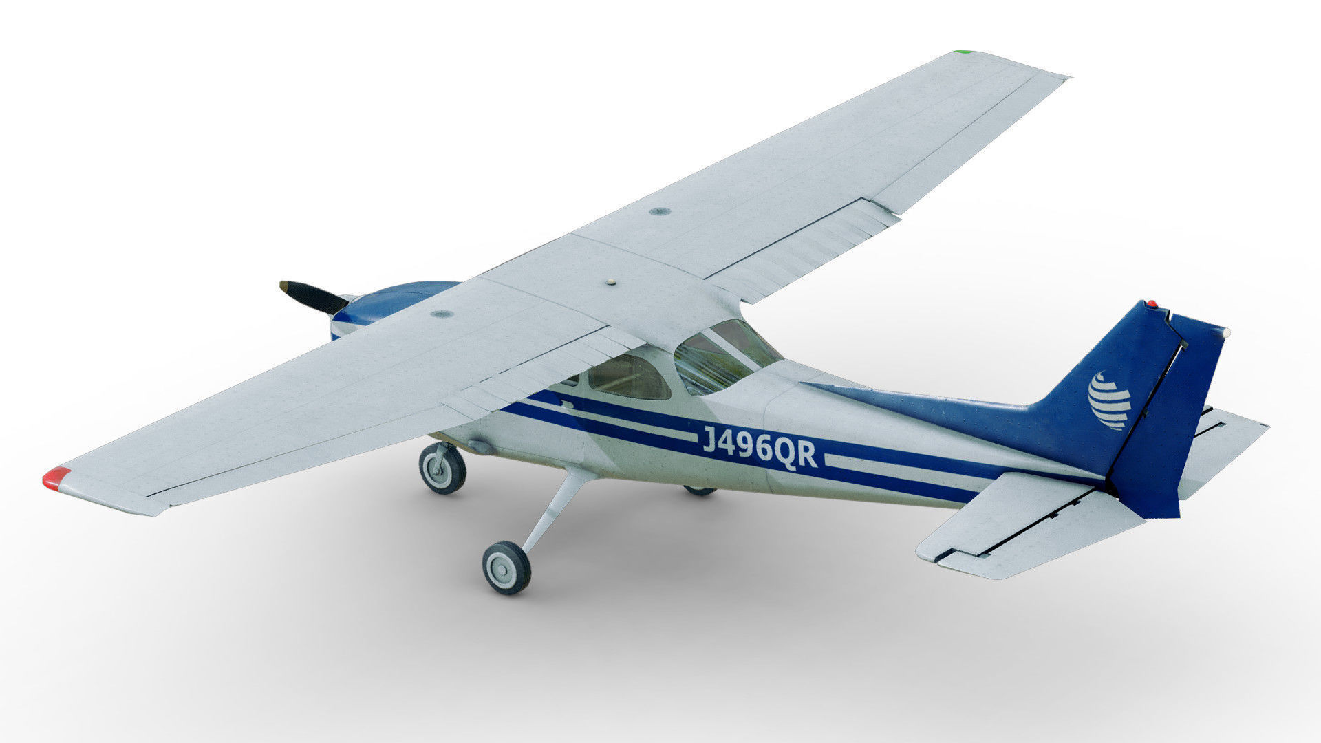Light Airplane Low-poly 3D model_32