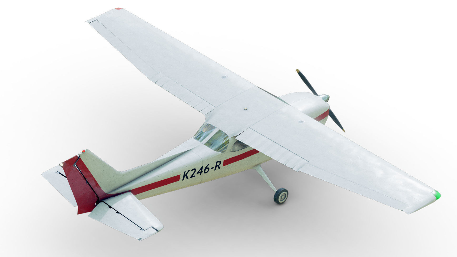 Light Airplane Low-poly 3D model_25