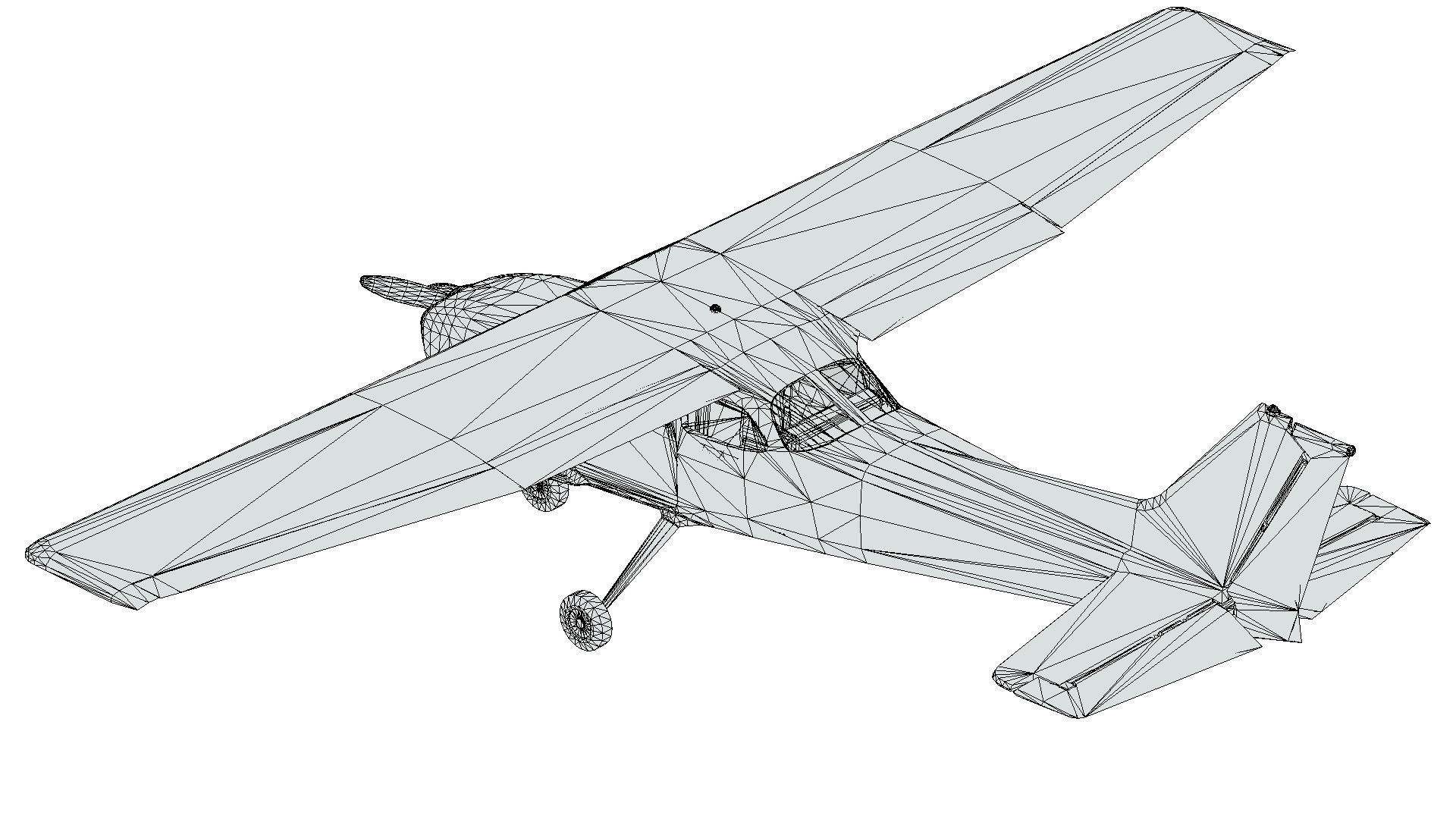 Light Airplane Low-poly 3D model_43
