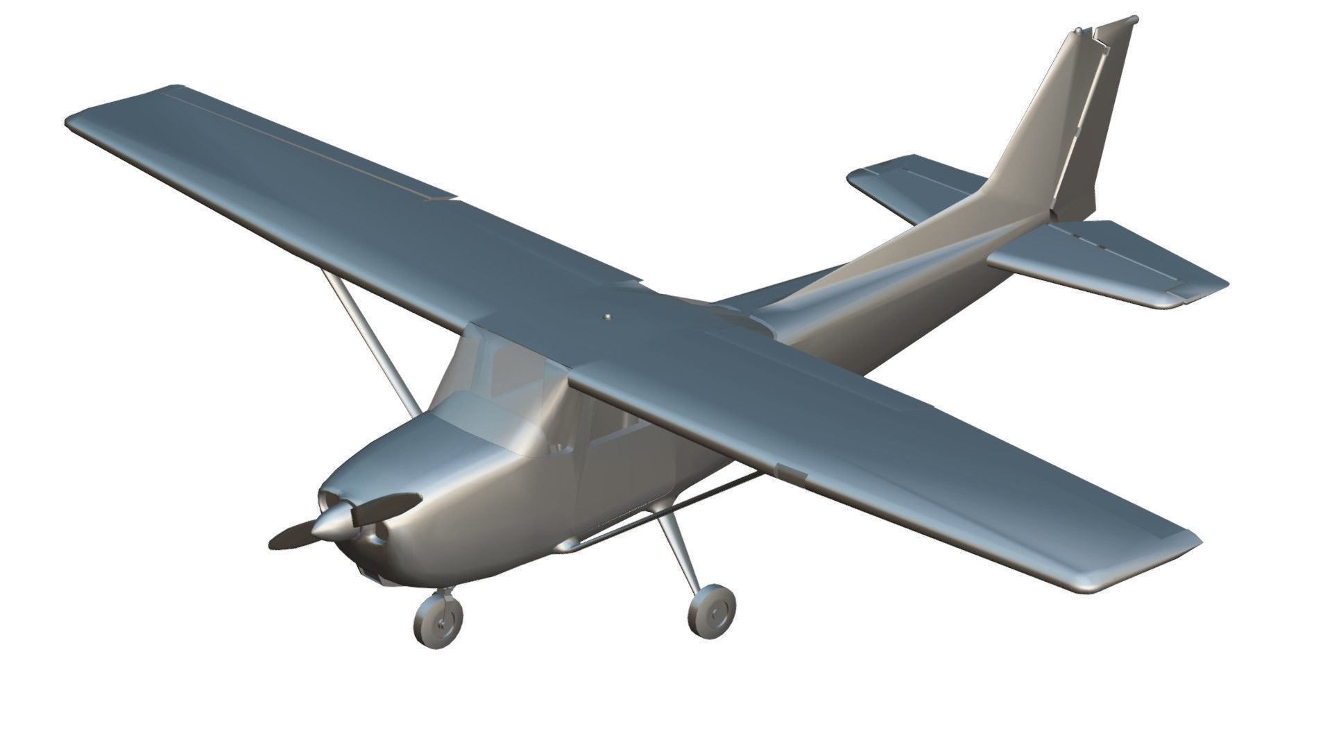 Light Airplane Low-poly 3D model_45