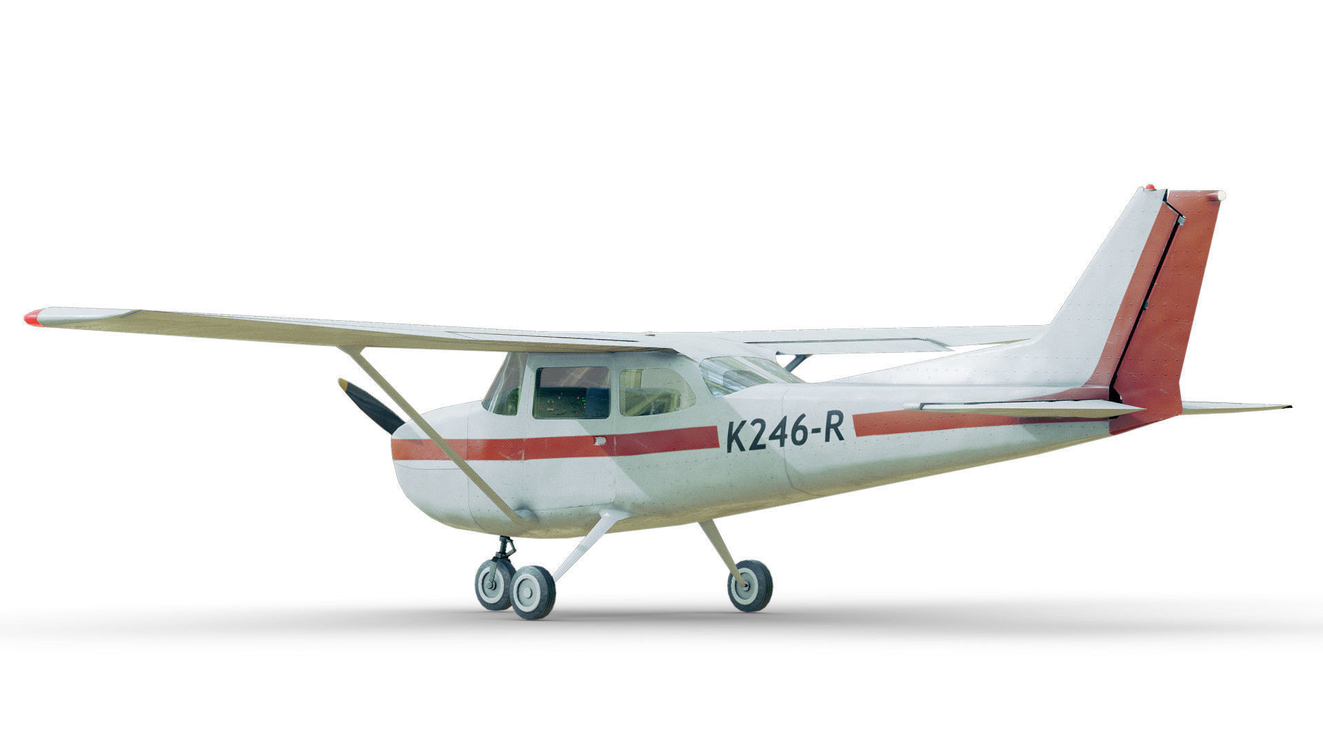 Light Airplane Low-poly 3D model_24