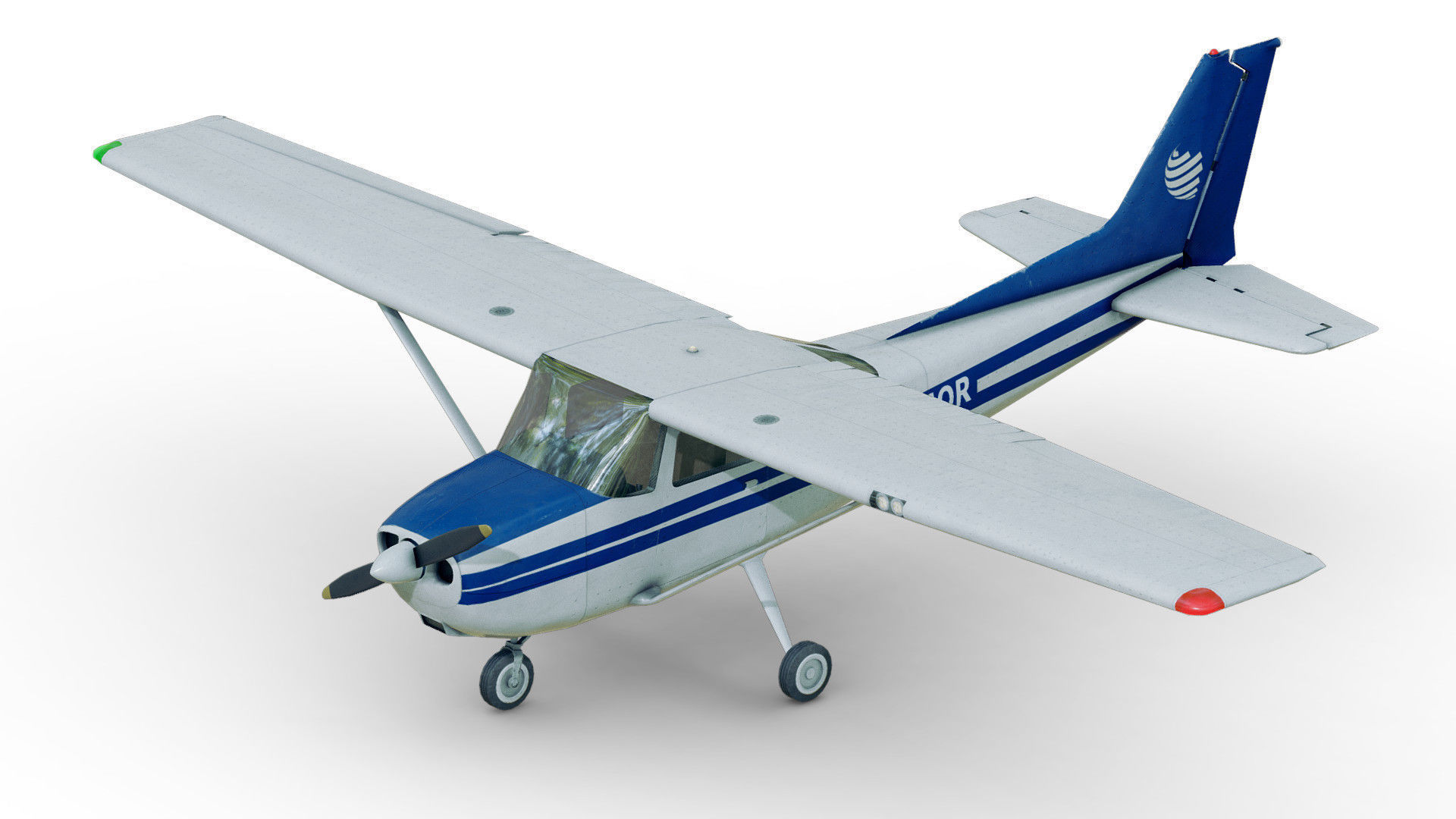 Light Airplane Low-poly 3D model_30