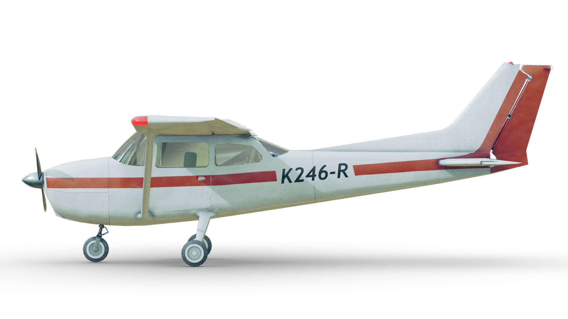 Light Airplane Low-poly 3D model_23