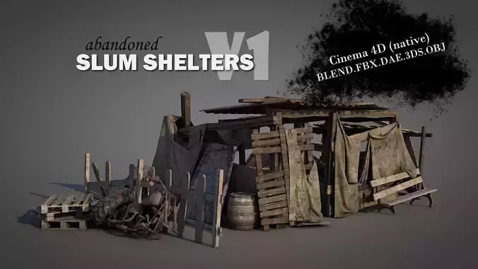 Abandoned Slum Shelters V1 3D model